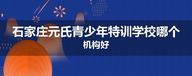 石家庄元氏青少年特训学校哪个机构好