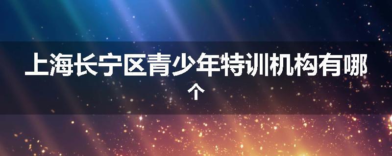 上海长宁区青少年特训机构有哪个