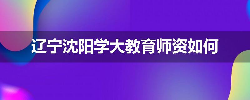 辽宁沈阳学大教育师资如何