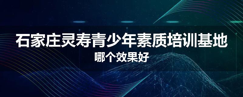 石家庄灵寿青少年素质培训基地哪个效果好