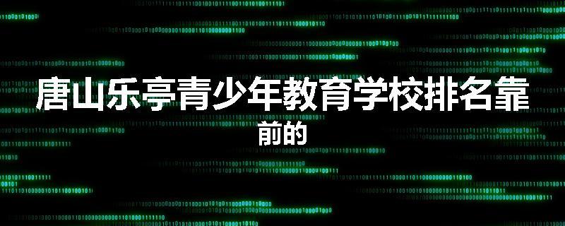 唐山乐亭青少年教育学校排名靠前的