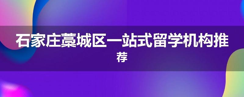 石家庄藁城区一站式留学机构推荐