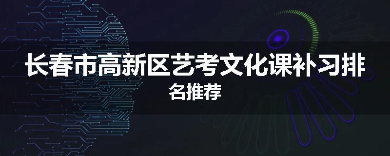 长春市高新区艺考文化课补习排名推荐