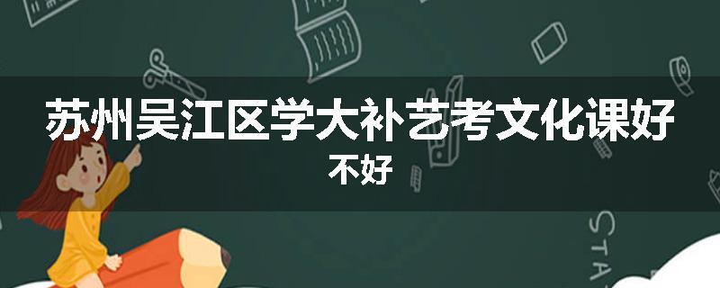 苏州吴江区学大补艺考文化课好不好