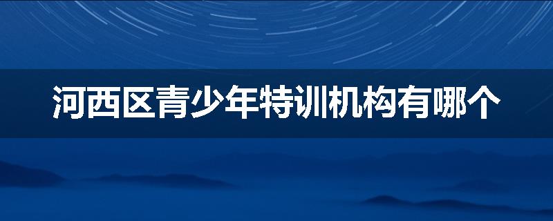 河西区青少年特训机构有哪个