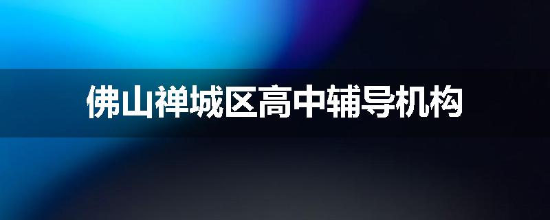 佛山禅城区高中辅导机构