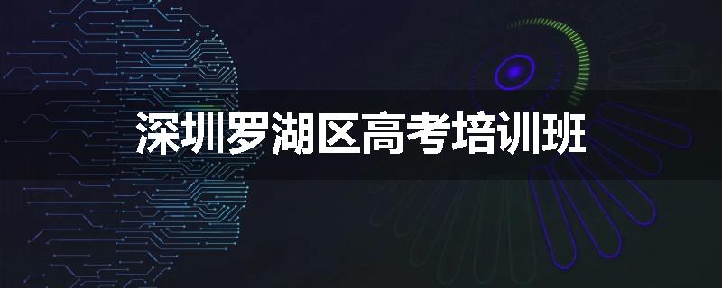 深圳罗湖区高考培训班