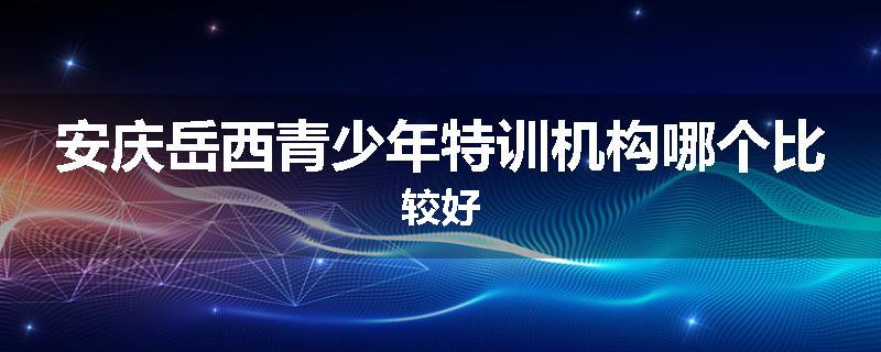 安庆岳西青少年特训机构哪个比较好
