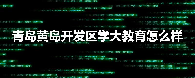 青岛黄岛开发区学大教育怎么样