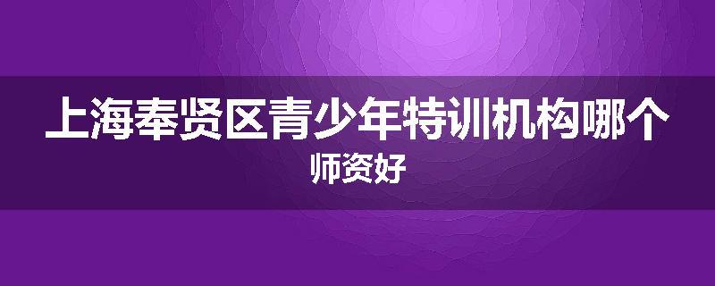 上海奉贤区青少年特训机构哪个师资好