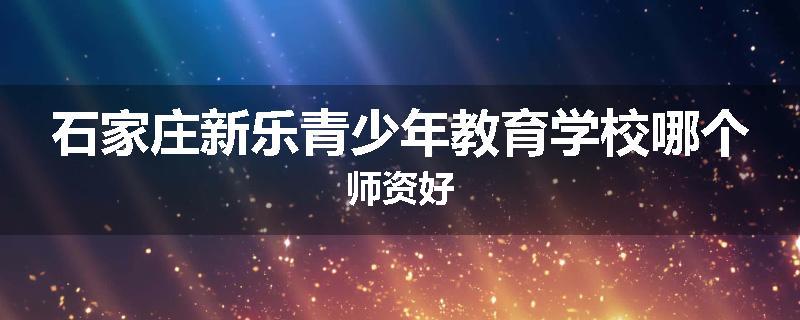 石家庄新乐青少年教育学校哪个师资好
