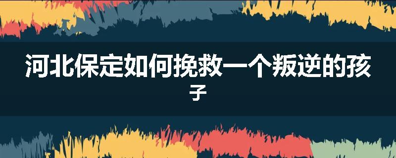 河北保定如何挽救一个叛逆的孩子