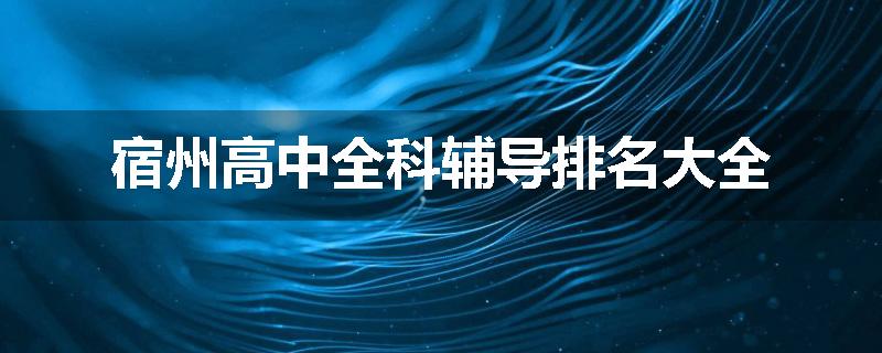 宿州高中全科辅导排名大全
