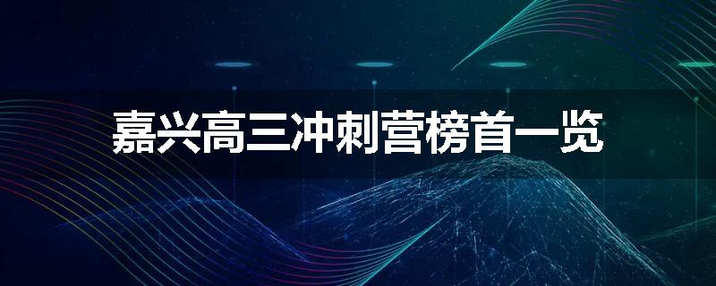 嘉兴高三冲刺营榜首一览