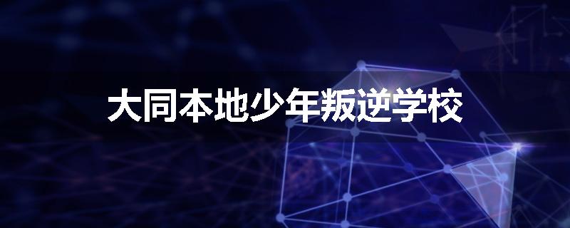 大同本地少年叛逆学校