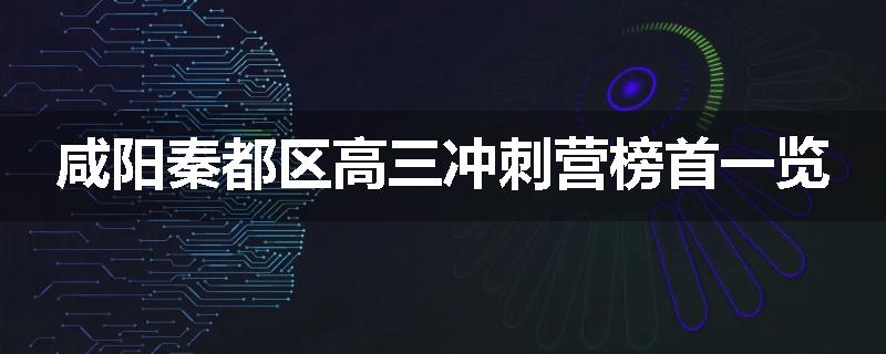 咸阳秦都区高三冲刺营榜首一览