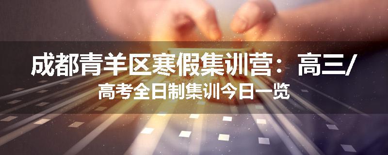 成都青羊区寒假集训营：高三/高考全日制集训今日一览