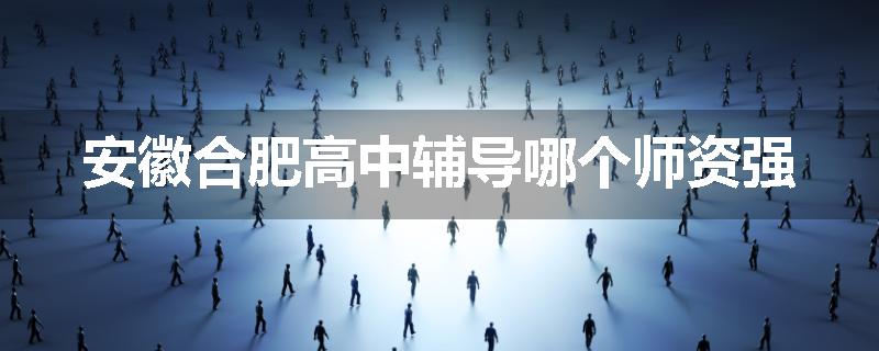 安徽合肥高中辅导哪个师资强