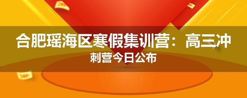 合肥瑶海区寒假集训营：高三冲刺营今日公布