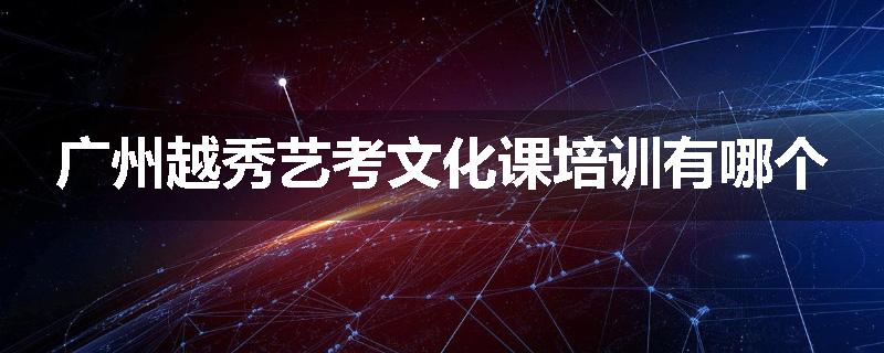 广州越秀艺考文化课培训有哪个
