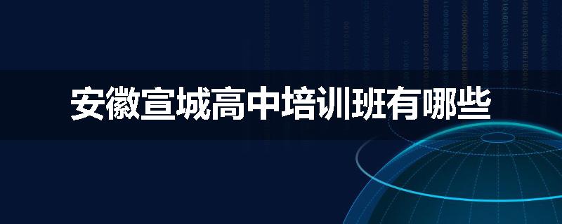 安徽宣城高中培训班有哪些