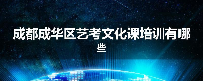 成都成华区艺考文化课培训有哪些