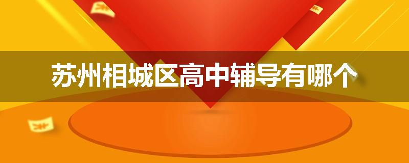 苏州相城区高中辅导有哪个