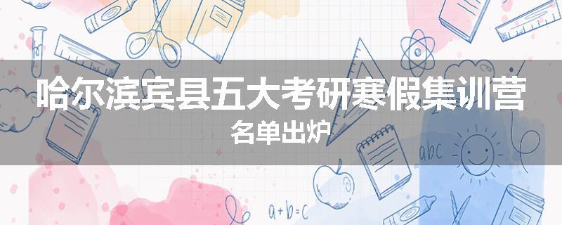 哈尔滨宾县五大考研寒假集训营名单出炉
