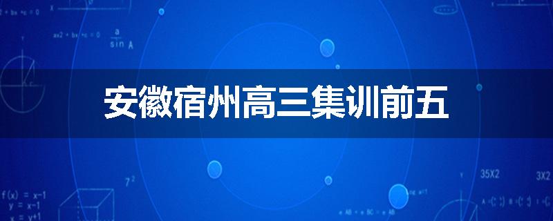 安徽宿州高三集训前五