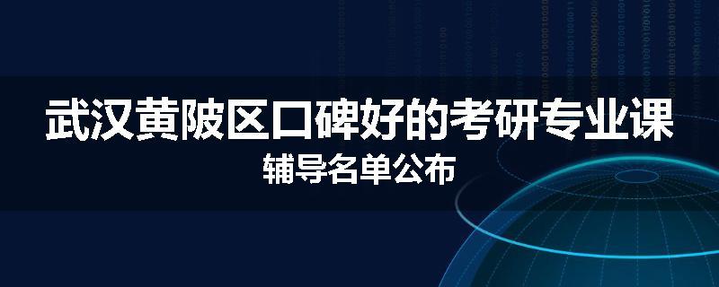 武汉黄陂区口碑好的考研专业课辅导名单公布