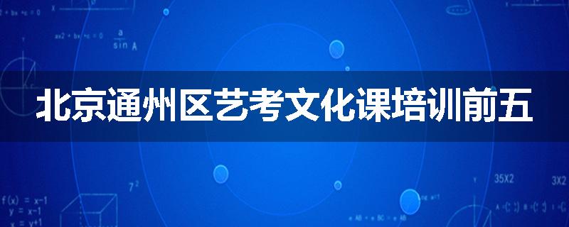 北京通州区艺考文化课培训前五