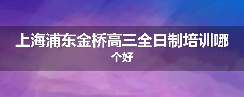 上海浦东金桥高三全日制培训哪个好