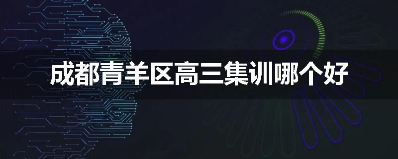 成都青羊区高三集训哪个好