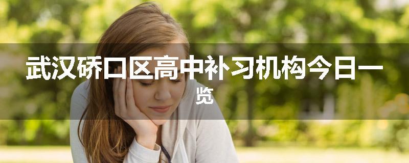武汉硚口区高中补习机构今日一览