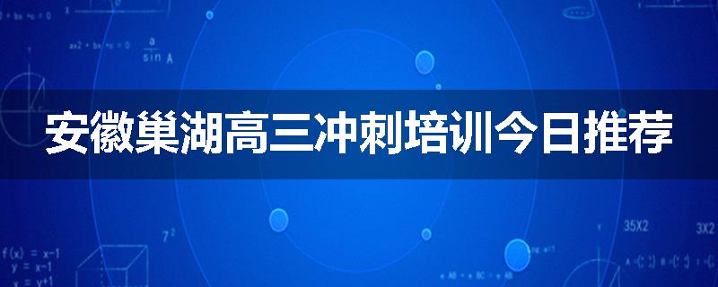 安徽巢湖高三冲刺培训今日推荐