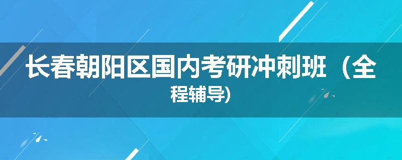 长春朝阳区国内考研冲刺班（全程辅导)
