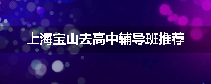 上海宝山去高中辅导班推荐
