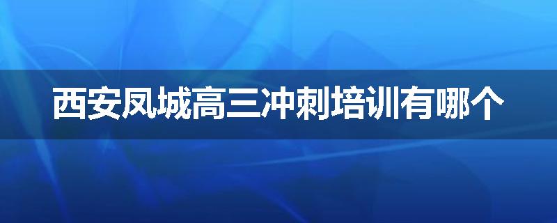 西安凤城高三冲刺培训有哪个