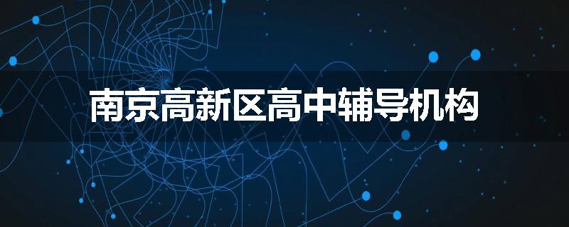 南京高新区高中辅导机构