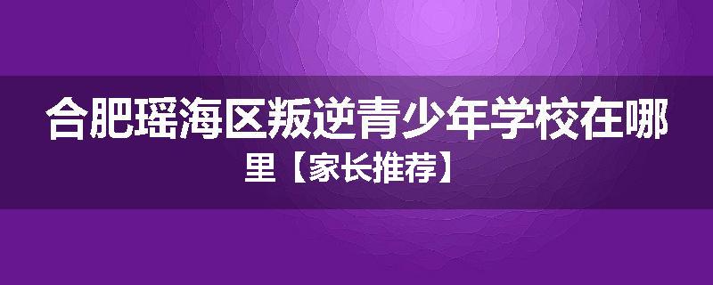 合肥瑶海区叛逆青少年学校在哪里【家长推荐】