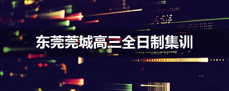东莞莞城高三全日制集训