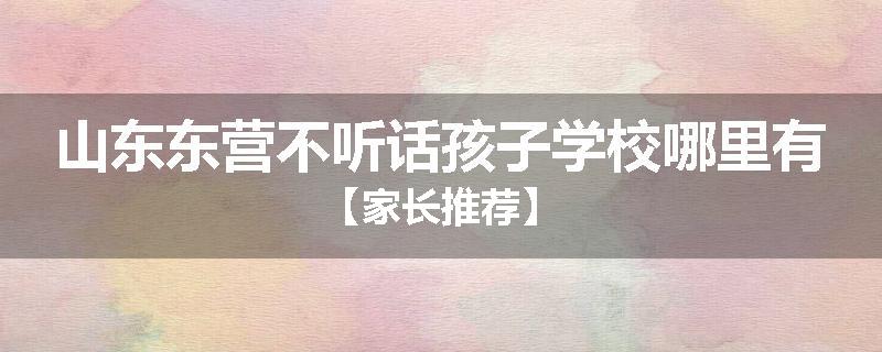山东东营不听话孩子学校哪里有【家长推荐】