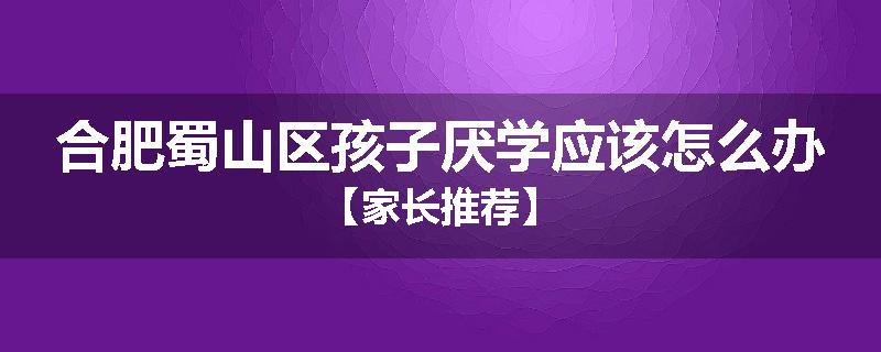 合肥蜀山区孩子厌学应该怎么办【家长推荐】