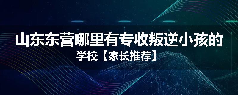 山东东营哪里有专收叛逆小孩的学校【家长推荐】