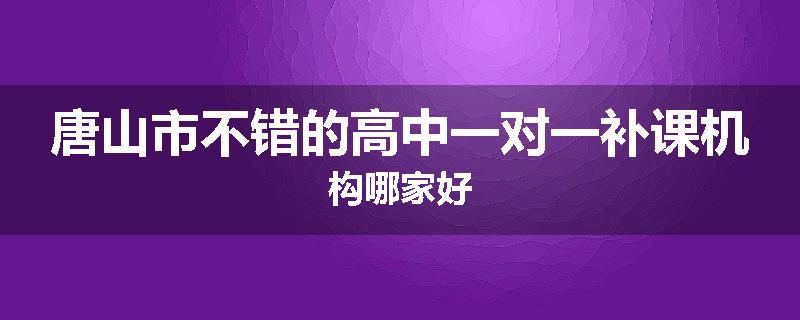 唐山市不错的高中一对一补课机构哪家好
