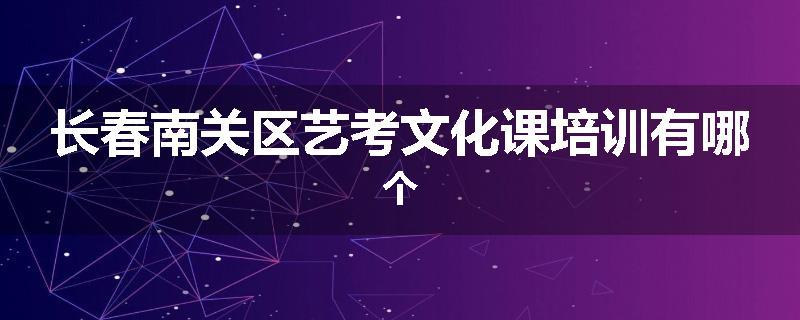 长春南关区艺考文化课培训有哪个