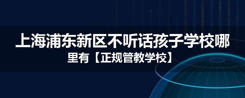 上海浦东新区不听话孩子学校哪里有【正规管教学校】