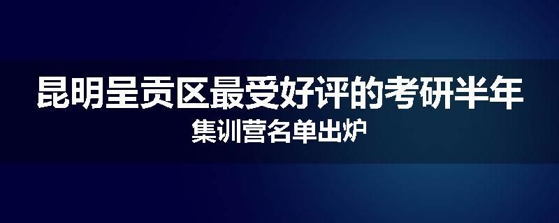 昆明呈贡区最受好评的考研半年集训营名单出炉