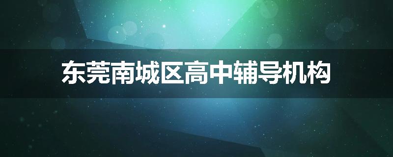 东莞南城区高中辅导机构