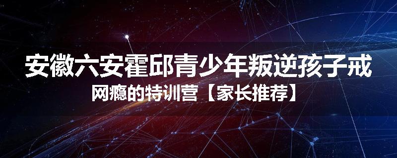 安徽六安霍邱青少年叛逆孩子戒网瘾的特训营【家长推荐】
